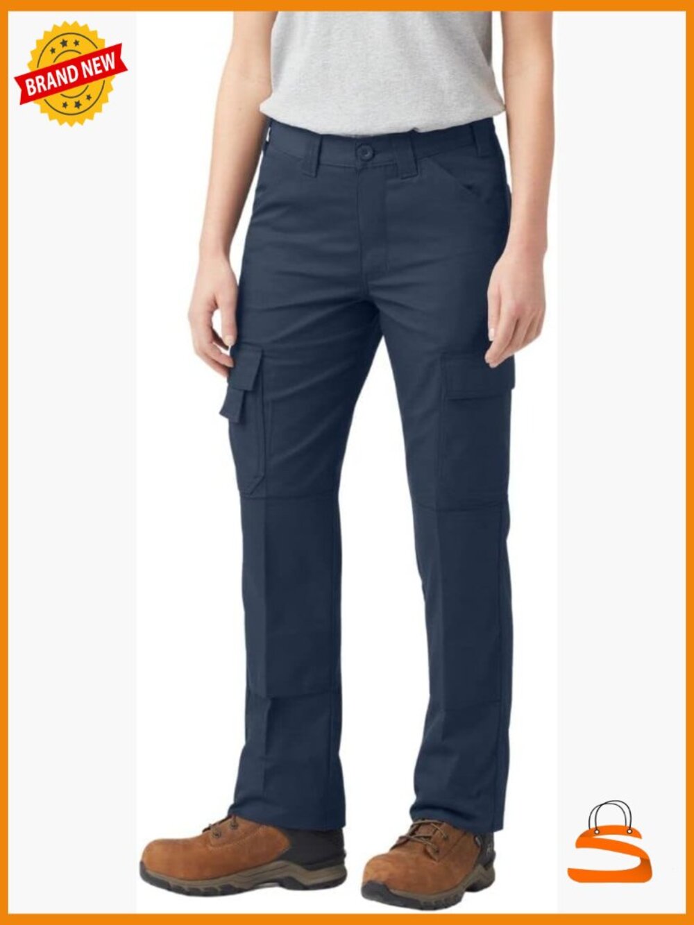 High Rise Straight Leg Cargo Pants with Knee Pad Pockets